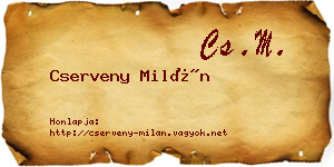 Cserveny Milán névjegykártya