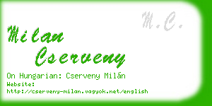 milan cserveny business card