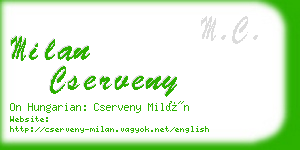 milan cserveny business card